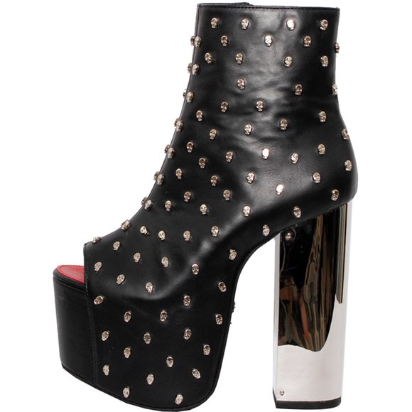 Womens Charla Tedrick Skully Platform Boot - Picture 1 of 5